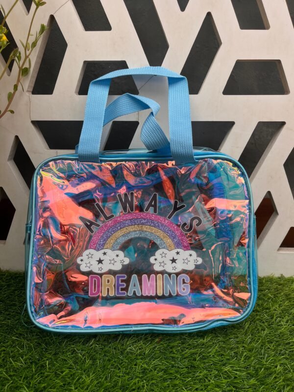 Square small holographic bag- unicorn