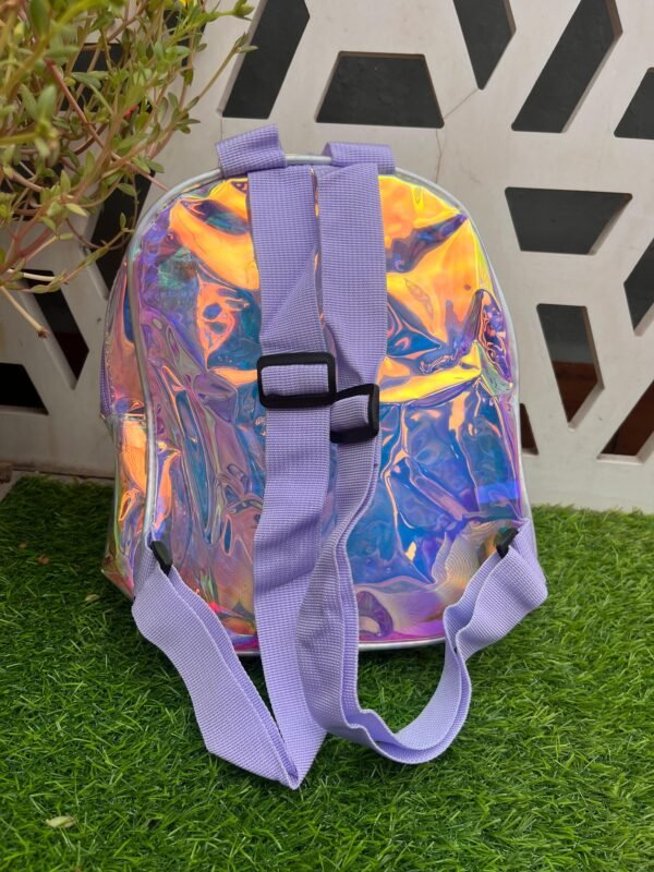 Unicorn soft toy school bag - holographic - Image 3