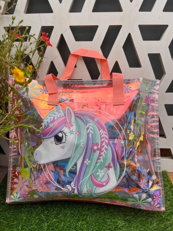 Holographic big tote bag - unicorn