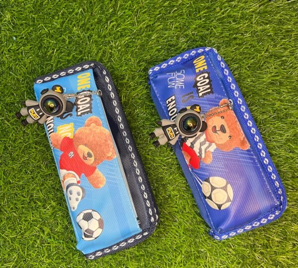 Pencil box with astronaut keychain