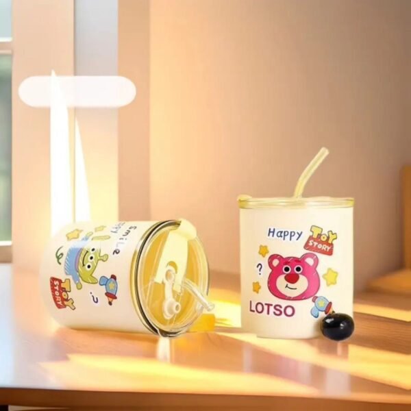 Yellow glass cartoon sipper