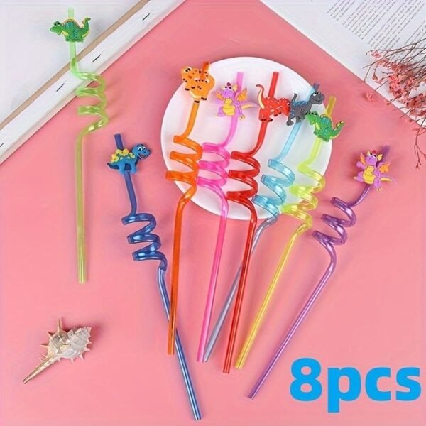 Plastic round cartoon straws - Image 4