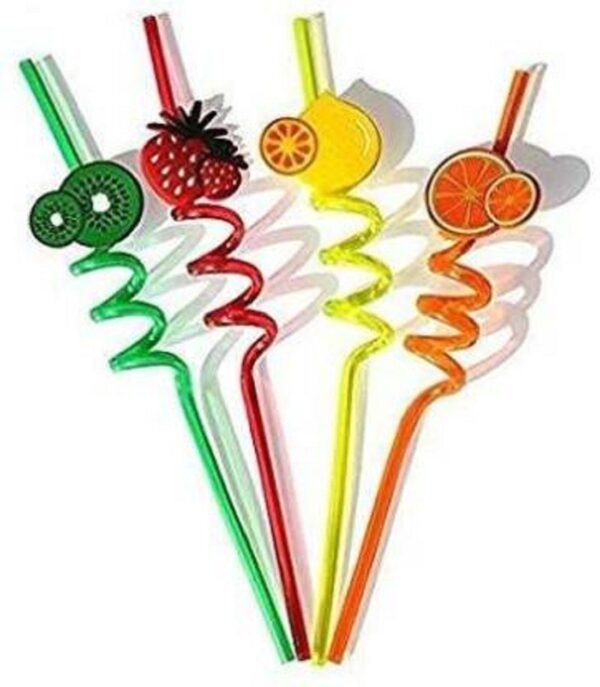 Plastic round cartoon straws - Image 3